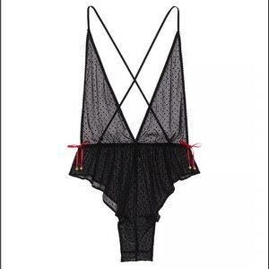 NEW! Victorias Secret Jingle Bells mesh high waist teddy